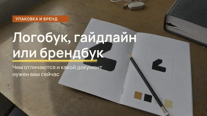 Обложка статьи: Логобук: что это такое и чем отличается от гайдлайна и брендбука (2026)