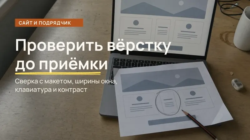 Обложка статьи: Как проверить вёрстку сайта перед приёмкой, если вы не верстальщик (2026)